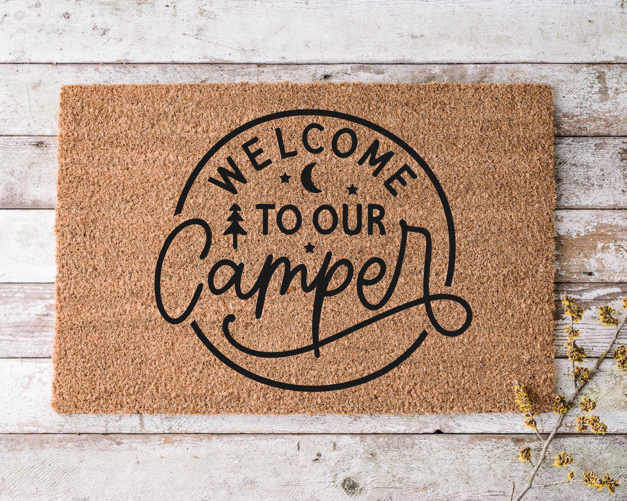 HOLIDAYS - WELCOME TO OUR CAMPER DOORMAT