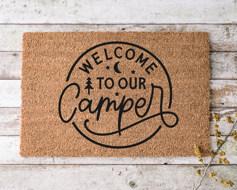 HOLIDAYS - WELCOME TO OUR CAMPER DOORMAT