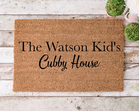 CUBBY HOUSE - PERSONALISED 'THE KIDS' DOORMAT