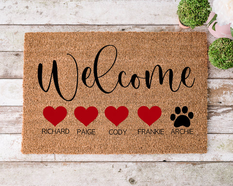 PERSONALISED WELCOME FAMILY & PET DOORMAT